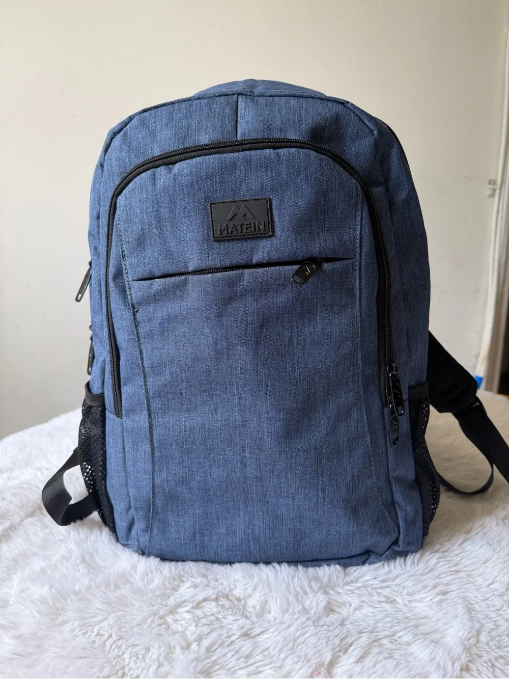 Matein Blue Laptop Backpack - Classic Everyday Work Bag